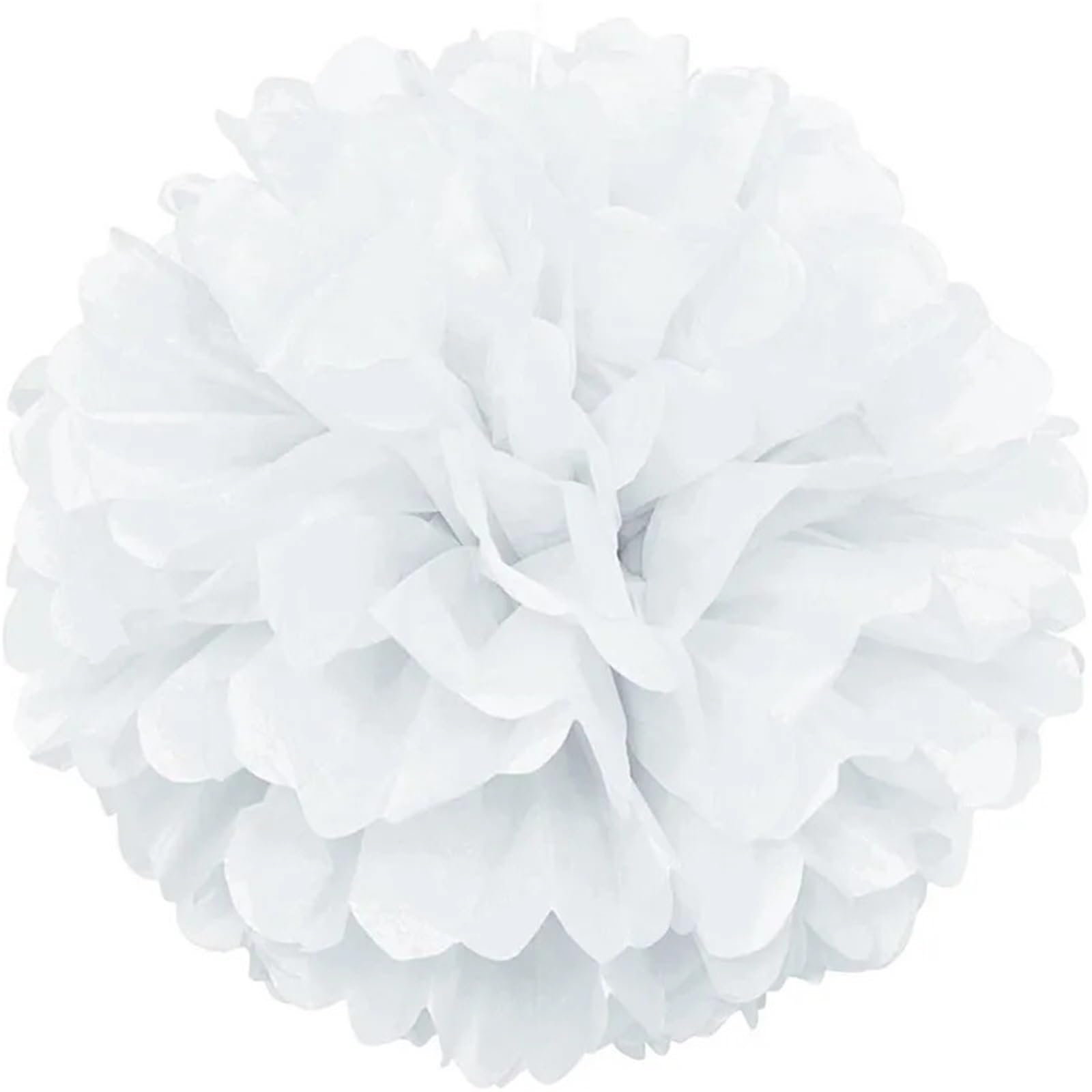 Paper Pom Poms 1pc 10cm Pompon Tissue Paper Pom Poms Flower Balls for Wedding Room Decoration Color Hanging Flowers(White)