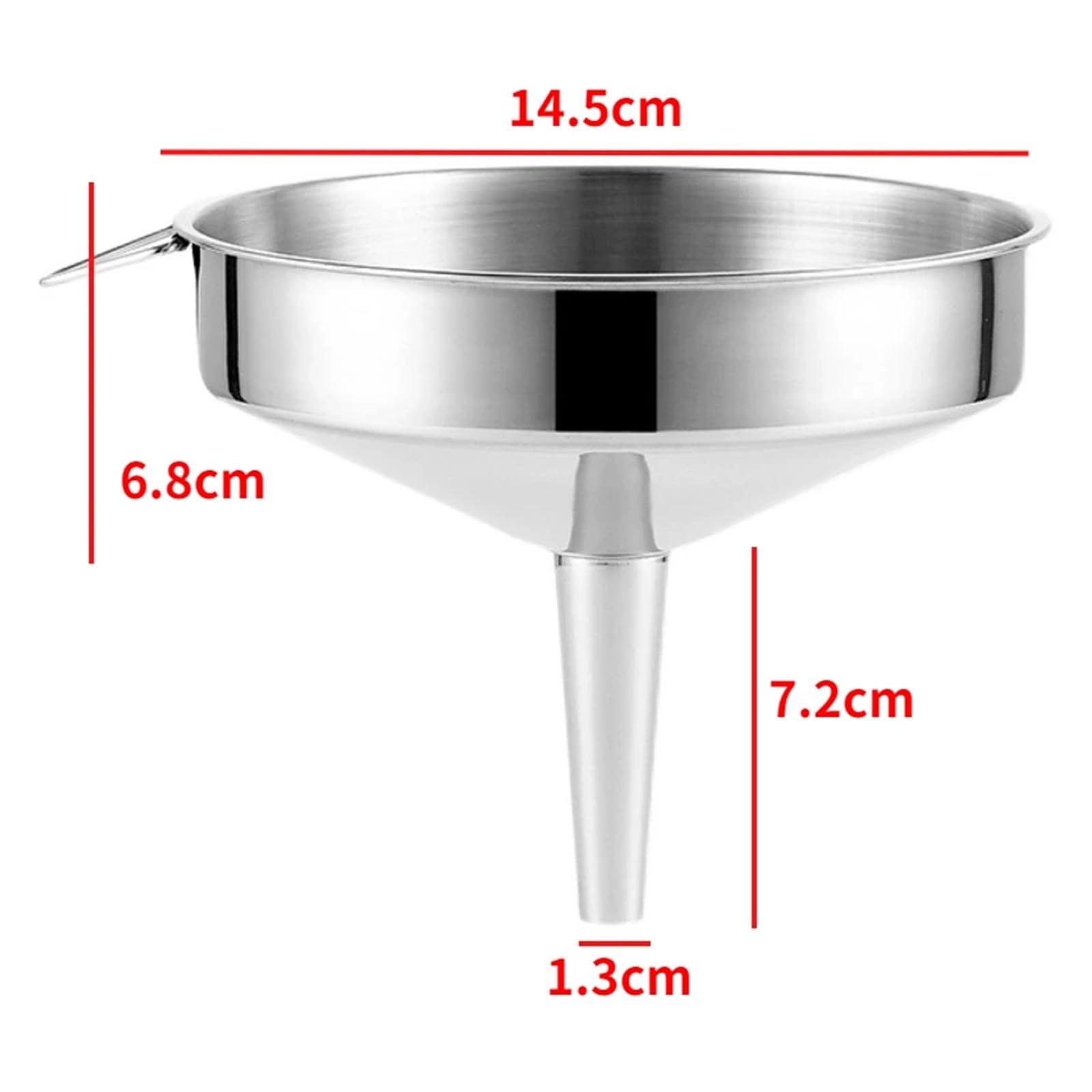 Imbuti da cucina, imbuto, piccoli imbuti in metallo, imbuti in acciaio inox da 11 cm, 13 cm e 15 cm, imbuti a bocca larga for vino, olio e miele, filtro staccabile, utensili da cucina for filtrare liq