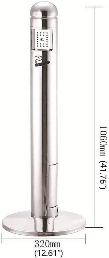 Waste Bins,Rrubbish Bin Outdoor Trash Cans Standi​Ashtray Rubbish Bin Outdoor Waste Bins Outdoor/Indoor Trash Can Stainless Steel Ashtray Column Cigarette Butt Column Vertical Ashtray Trash Can Comm
