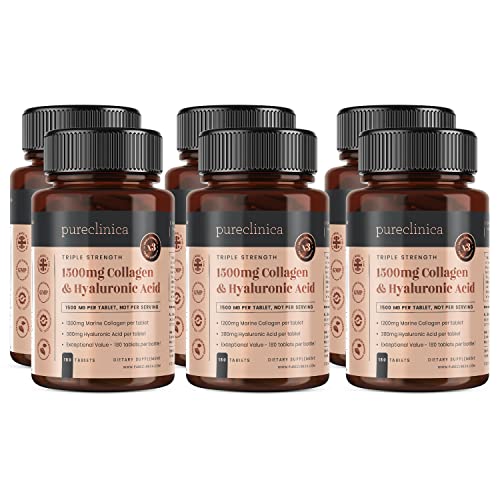 1500mg di collagene UltraColl (1200mg) e acido ialuronico (300mg) x 1080 compresse (6 bottiglie da 180)