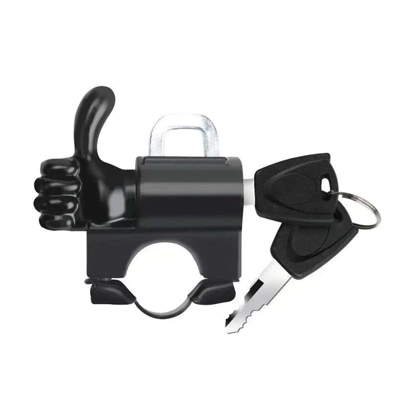 Blocco per elmo a manubrio per moto universale antifurto | Chiave per il blocco del casco con maniglia universale e cilindro a chiave, per una protezione antirifugio.