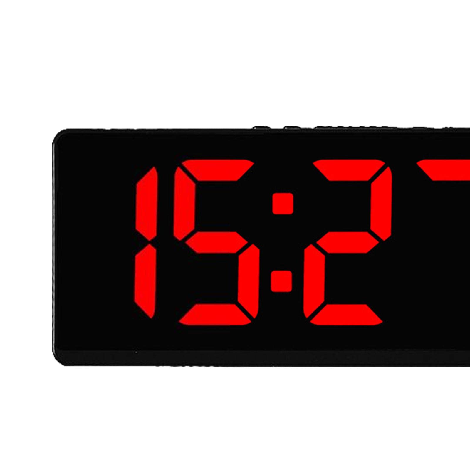 F Fityle Reloj Despertador Digital 12/24H LED Reloj electrónico Brillo Ajustable para Oficina Dormitorio Escritorio Niños, número Rojo