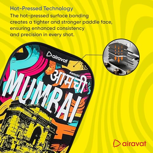 Image of City Edition 7416 (Mumbai) Pickleball Paddle Features 3K Carbon, hot-Pressed Build for Power, Spin, and Control. India's 1st Paddle Blending City Heritage with Modern Design for top Performance.