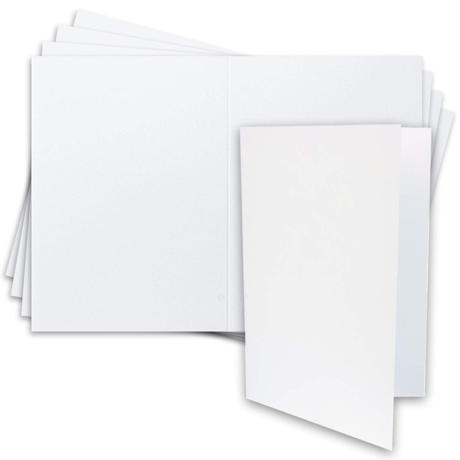FarbenFroh Lot de 50 cartes format A4 pliées en blanc (blanc) – 21 x 29,7 cm – Carte XXL vierge 240 g/m² pour loisirs créatifs et personnalisation