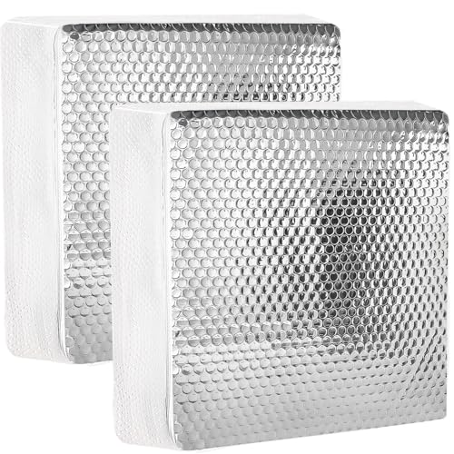 YoleShy 2Pcs RV Vent Insulator 14x14x3 Universal RV Skylight Cover for Inside Camper Skylight Insulator Sunroof Pillow with Reflective Surface Energy Saving Waterproof