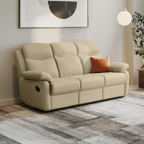 Image of Interio by Godrej Alpine Manual 3-Seater Synthetic Leather Recliner Sofa