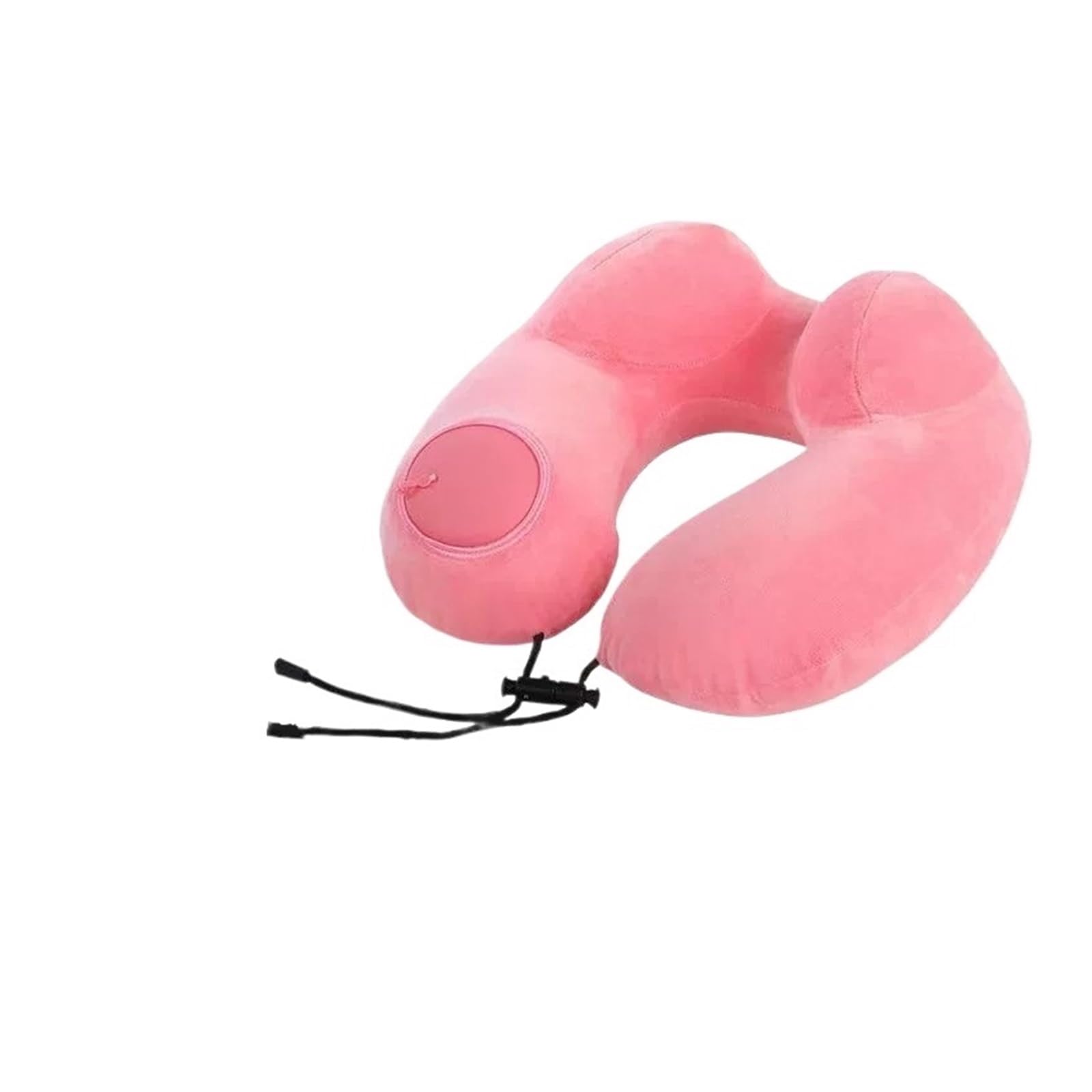 WWYYZAYC Comfortable Neck Support Inflatable Airplane Travel Neck Pillow Inflatable Sleeping Pillow(Pink with Bag)