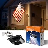 Solar Powered Flag Pole Light Outdoor Waterproof 12 LED Top Mounted Flagpole Lights for Outside House, Garden, Yard, Porch, Driveway, Camper, Dusk to Dawn Auto On/Off Lighting up 10 Hours(Warm White)