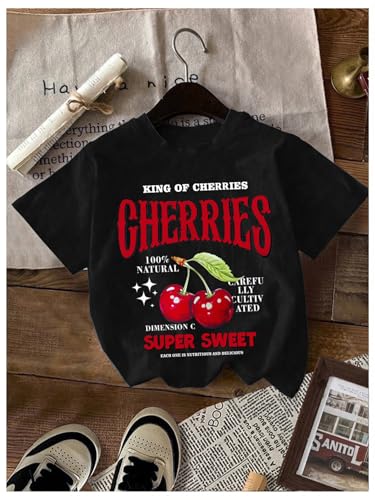 Image of RoseSeek Girl's Shirts 3 Packs Star Butterfly Graphic Tees Crew Neck Short Sleeve T Shirt Casual Tops
