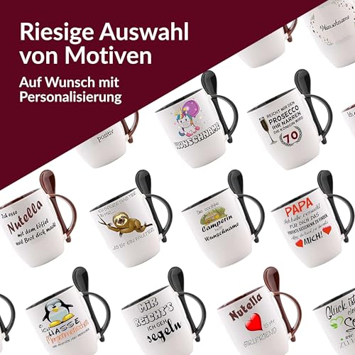 Tasse mit Löffel - Ein Zuhause ohne Chihuahua ist nur ein Haus ' Löffeltasse, Kaffeetasse mit Motiv, Bürotasse, bedruckte Tasse mit Sprüchen oder Bildern
