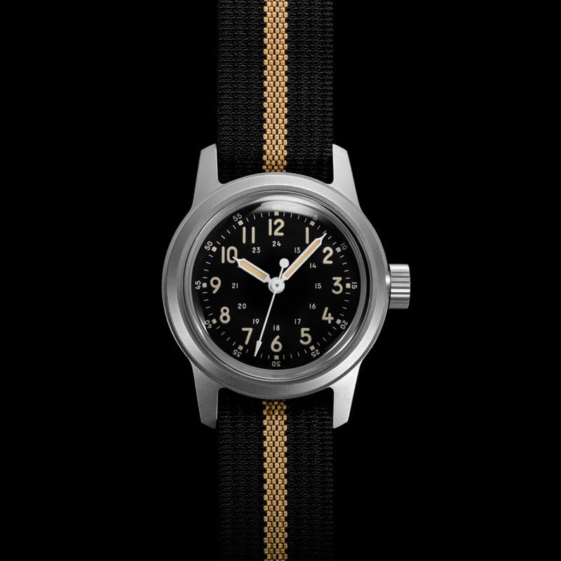 Rdunae RA01 G10 Relojes Militares De Campo Para Hombres, 36,5mm Movimiento Miyota Super 2035 Reloj Vintage De Cuarzo, Reloj De Pulsera Retro Con Segundero Continuo, Mineral Abombado K1 Endurecido