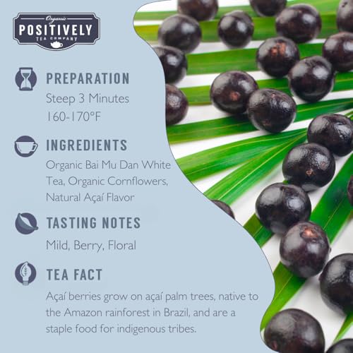 Image of Organic Positively Tea Company, Acai White Tea, Loose Leaf, 4 Ounce