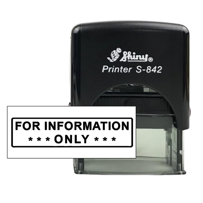 Stampcrafters Shiny S-842 for Information ONLY Self Inking Office Stamp Refillable Personalized Rubber Stamp.