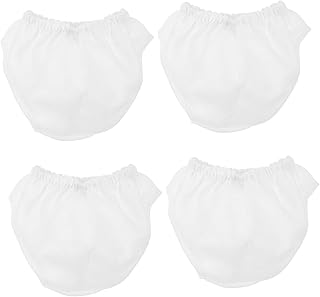 ibasenice 4 Pçs Calcinha De Boneca Fraldas De Boneca Bebê Mochila Roupas Boneca Adereços De Fotos Calcinha Para Bonecas Calcinha De Brinquedo Bebê Conjunto De Roupa Íntima Branca Bonita