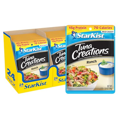 StarKist Tuna Creations Ranch Pouch (2.6 oz - 24 Pack) Wild Caught, High Protein Shelf Stable Seafood, Gluten Free, Soy Free, No Draining, Ready to Eat for Salads and Sandwiches