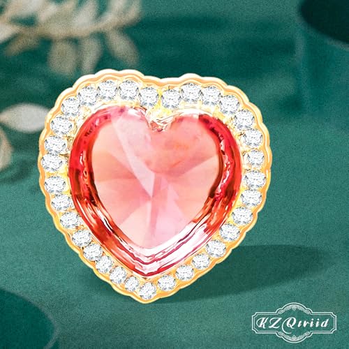 Image of Brooches For Women,14k Gold Plated Copper,Crystal Brooch,Love Brooch,Heart Brooches,Brooches Pin for Birthday, Christmas,Valentines, Wedding Parties, Anniversaries,Mother's Day