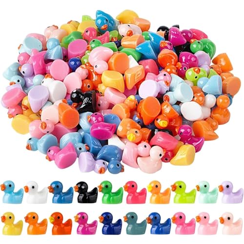 Mini Resin Duck Colorful Miniature Figures Micro Fairy Garden Landscape
