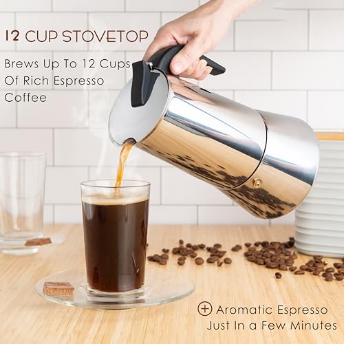 Mixpresso-12-Cup-Greca-Stovetop-Espresso-Maker-600ml20oz-Moka-Pot-with-Coffee-Percolator-Design-Stainless-Steel-Stove-Top-Coffee-Maker-for-Camping-or-Home-Use-Italian-Coffee-Maker-Stovetop Mixpresso 12 Cup Greca Stovetop Espresso Maker 600ml20oz Moka Pot with Coffee Percolator Design Stainless Steel Stove Top Coffee Maker for Camping or Home Use Italian Coffee Maker Stovetop