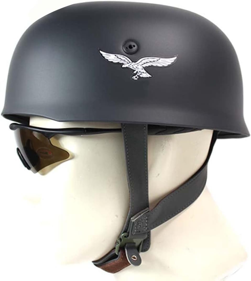 Fotrsta WWII German M38 Steel Helmet, World War 2 Paratrooper Helmet With Leather Liner Military Equipment Replica Helmet Military Collection War Reenactments 56-59CM