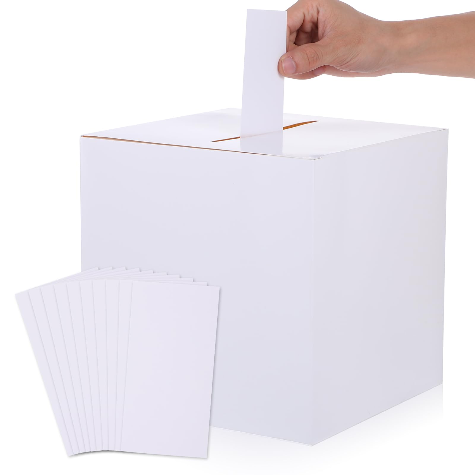 Scatola Porta Buste Per Matrimonio - Card Box Elegante Con Cuore Fiori Bianco Perla - Foto 14