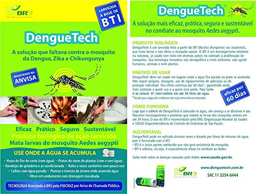 DengueTech Inseticida Biológico c/ 3 Mini Tabletes