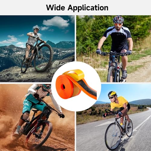 2 Rollos de Protectores Internos para Neumáticos de Bicicleta, 1,5 pulgadas de Ancho, Cinta Antiperforación de TPU de 15 pies, 1,2 mm de Grosor con Tres Capas, Tira Autoadhesiva para Neumáticos de Bicicleta de Montaña y de Carretera miniatura 2