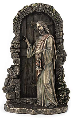 Estatua de Jesús en la puerta 9 5/8" acabado bronce