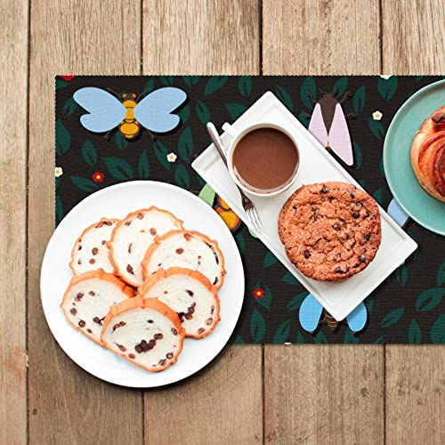 Sets de table Cigale colorés lot de 6 lavables pour repas conviviaux