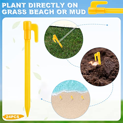 24 Pack Yellow Plastic Stakes