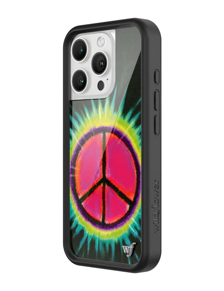 Image of Wildflower Cases - iPhone 16 Pro Compatible - Sav Hudson Peace Sign | Impact-Certified 6.5 ft Drop Protection Case, Raised Protective Bumper, Cute Aesthetic Design, Women-Owned Small Business