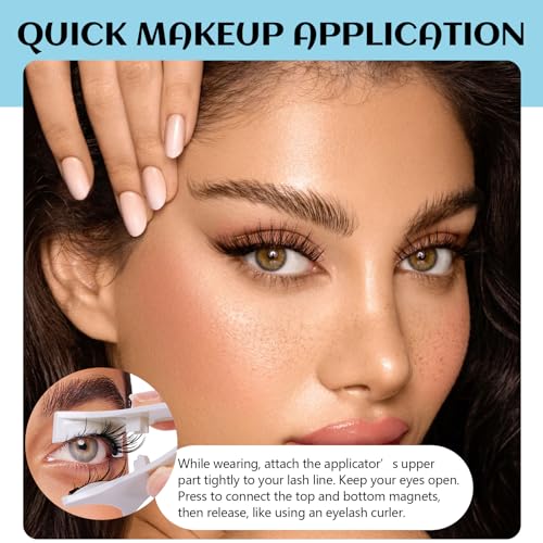 KevKev Magnetic Eyelashes Natural Look False Eyelashes Soft Magnets Magnetic Lashes Kit with Applicator Lash Fixer Reusable No Glue Needed Magnetic Eyelashes Kit Easy to Wear and Remove (Pearl) by KevKev - Image 6