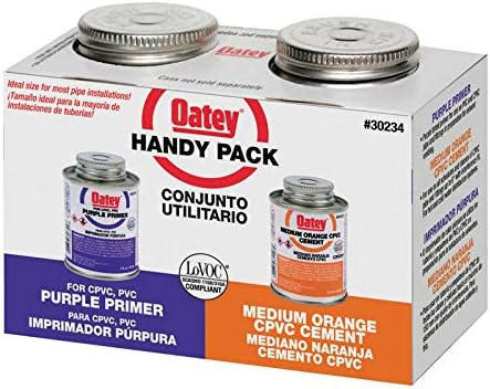 Oatey Handy Pack Orange Primer and Cement for CPVC 4 oz. - Case of: 12; Each Pack Qty: 2; Total Items Qty: 2412