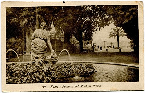 1928 Roma - Fontana del Mosè al Pincio dest. Teramo - FP B/N VG ANIM Cartolina Postale