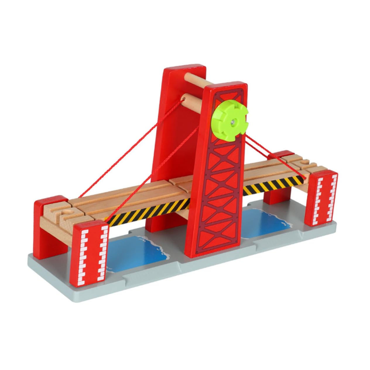 Hohopeti Holz Zugbrücke 1 Satz Spielzeug Eisenbahnbrücke Rot | Kunststoff und Holz, Kompatibel mit Anderen Schienensystemen, für Kinder und Kleinkinder