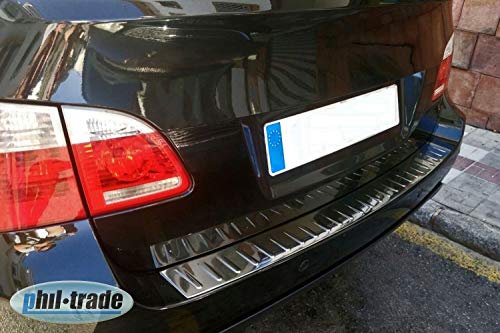 Recambo | Protector de Parachoques trasero | Compatible con BMW Serie 5 E61 Touring | 2004-2010 | Acero Inoxidable Cromado | Protección borde de carga