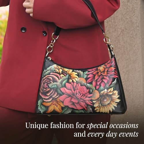 Image of Anuschka Women's Original Hand-Painted Genuine Leather Hobo with Chain Strap