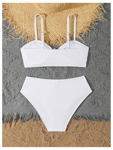 Image of RoseSeek Girl's 2 Piece Padded Bathing Suit Wireless Starfish Swimsuit Spaghetti Strap Vacation Beachwear Set