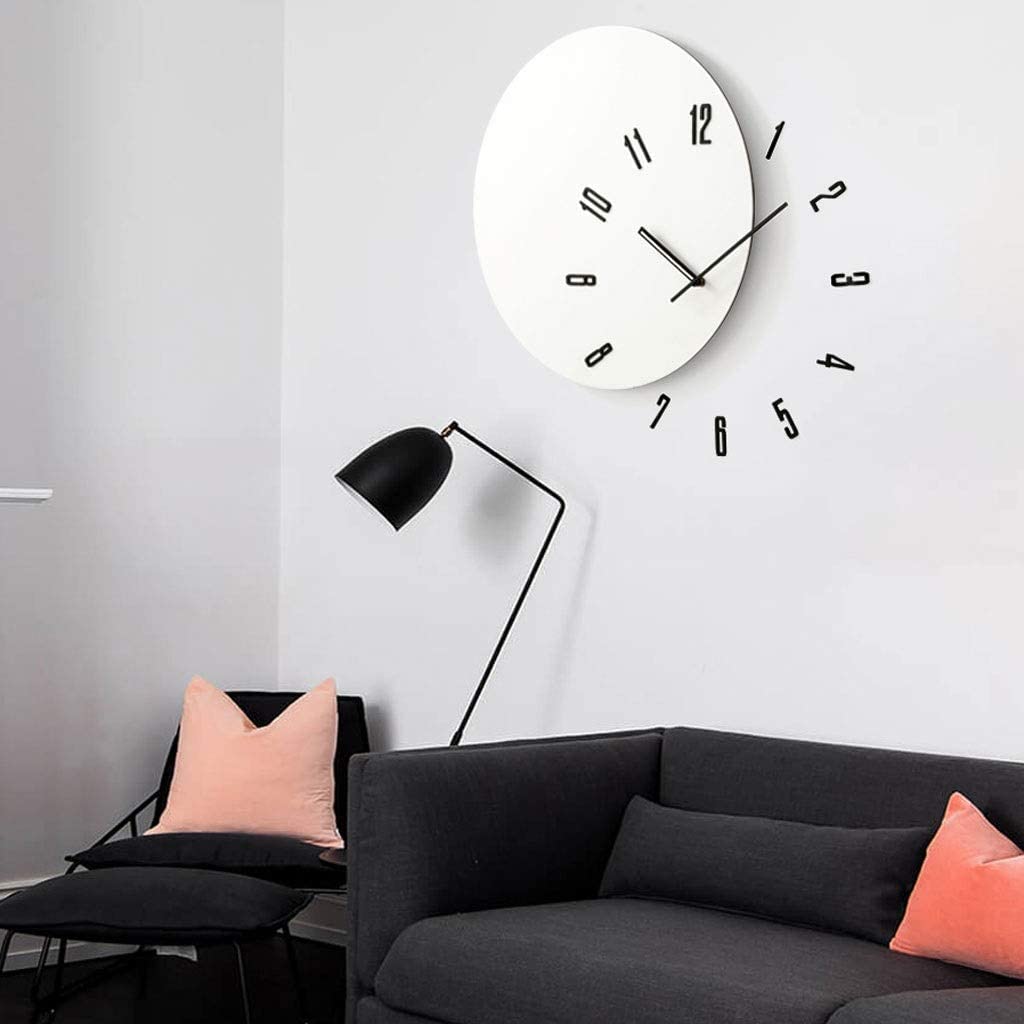 TWFJEL Moderne Creatieve Minimalistische Decoratieve Wandklok Groot Metaal Hout Stille Hangklokken Mode Deco Voor Woonkamer Slaapkamer Kantoor Keuken (Large TWFJEL Moderne Creatieve Minimalistische Decoratieve Wandklok Groot Metaal Hout Stille Hangklokken Mode Deco Voor Woonkamer Slaapkamer Kantoor Keuken (Large