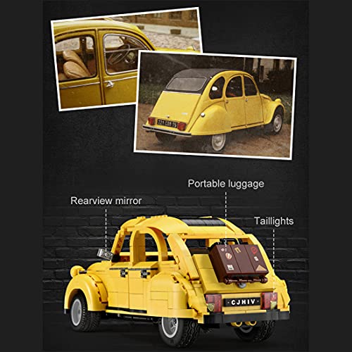 OWEN CADA Technik Auto für Citroen 2CV, 1:12 Bausteine Auto C61026W mit Fernbedienung & Motor, Classic Sports Car… – Bild 5