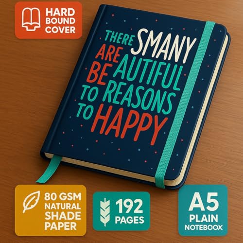 Image of COI Blue A5 Diary: 5.5x8.5 in Blank Inspirational Notebook with Elastic Closure & Dual Ribbons for Daily Gratitude