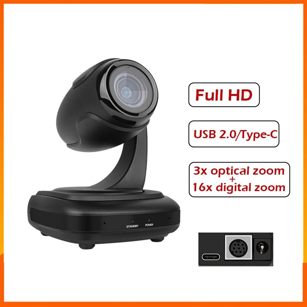 Telecamera PTZ con Zoom Ottico 3X USB2.0 1080P con Monitoraggio AI per Streaming Live di di Conferenze e Chiese