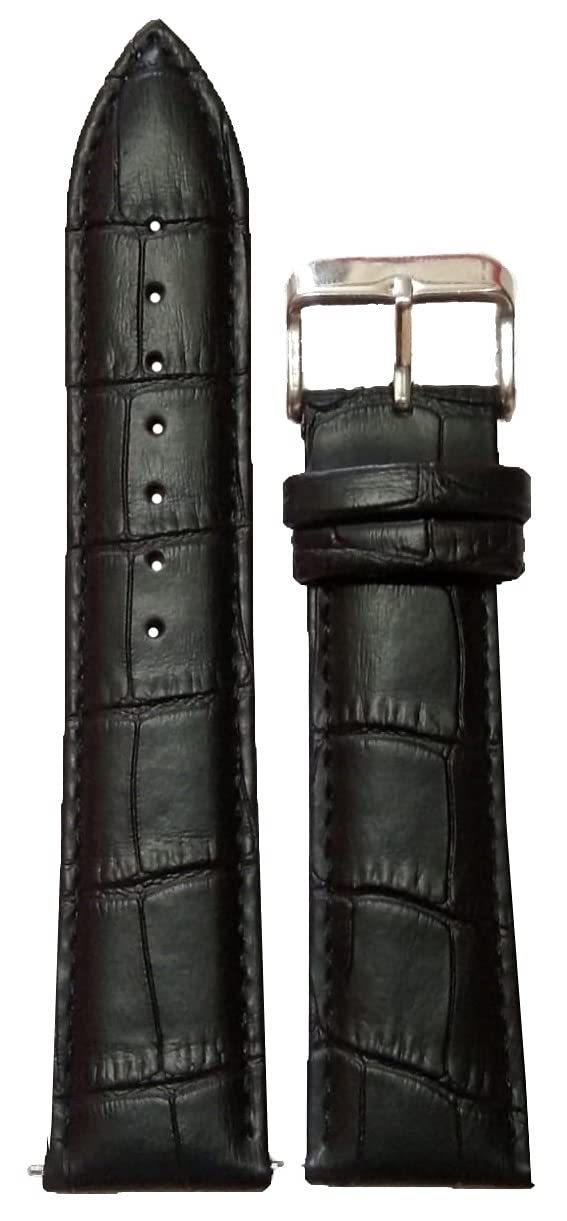 SURU® 24mm Padded "Quick Release" Ogive Tip Leather Watch Strap / Band for Men Women (Colour - Black / For Lug Size - 24mm)(Size Guide in 3rd Image)U263 (B098TX17MX) Amazon Price History, Amazon Price Tracker