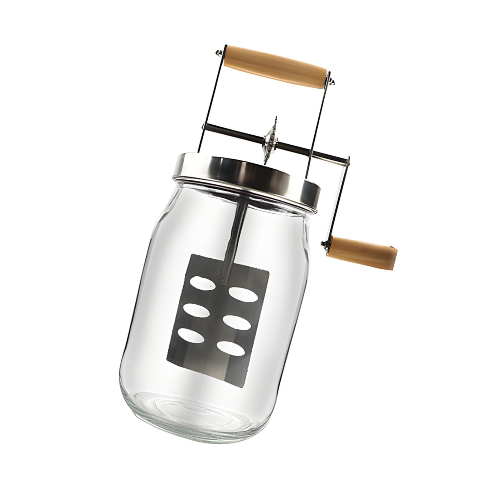 OSNIYAW Practical Glass Butter Churn with Built in Strainer for Easy and Food Preparation Dairy Mixer