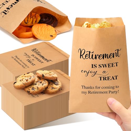 Sacs cadeaux en papier kraft marron Gilprop | Lot de 100 sachets de fête pour retraite et biscuits