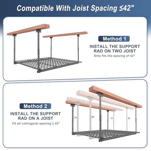 Image of 45-Inch x 45-Inch Overhead Garage Storage Rack 250LBS Weight Capacity