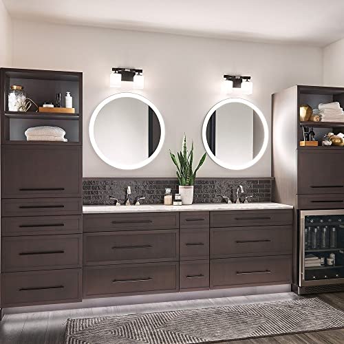 Image of KICHLER Marette 13.5 inch 2 Light Vanity Light with Satin Etched Cased Opal Glass in Brushed Nickel