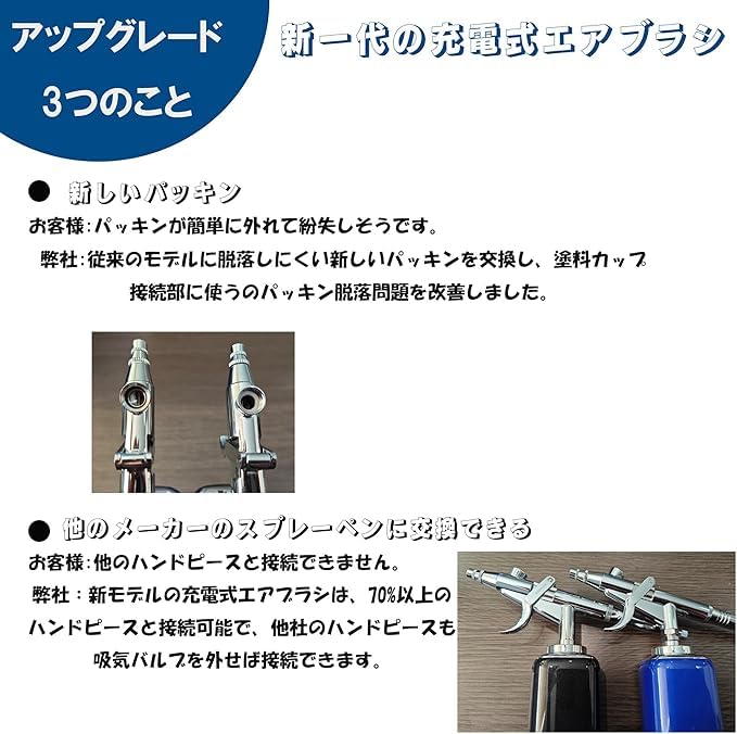 Amazon | YRHOT 充電式エアブラシ コードレスエアブラシ 