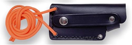 Miniatura 5 de Joker "Erizo TS1 CN81 Cuchillo de desollar, hoja de 2.95 pulgadas, mango de micarta de lona naranja, funda de cuero negro, herramienta de pesca,