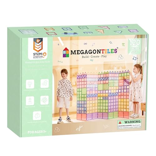 MEGAGONTILES 120-Piece Magnetic Tiles Set