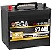 Produktbild BSA ASIA Autobatterie 67Ah 12V 590A/EN ASIA Batterie Plus-Pol Links 30% mehr Startleistung ersetzt 60Ah 65Ah